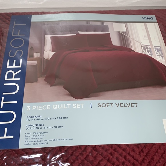 Future Soft Embroidered Velvet King Quilt Set,3-Pc - Picture 16 of 16